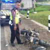 Kecelakaan Laka Lantas di Bundaran Masjid Jami Praya Lombok Tengah (Loteng), pada Selasa sore, 14 Mei 2025. Seorang pengendara sepeda motor,